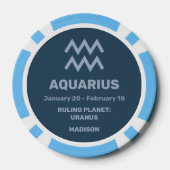 Individuelle Name / Text Zodiac Zeichenaquarius Pokerchips (Rückseite)