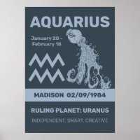 Individuelle Name / Text Zodiac Zeichenaquarius