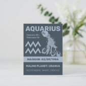 Individuelle Name / Text Zodiac Zeichenaquarius Postkarte (Stehend Vorderseite)