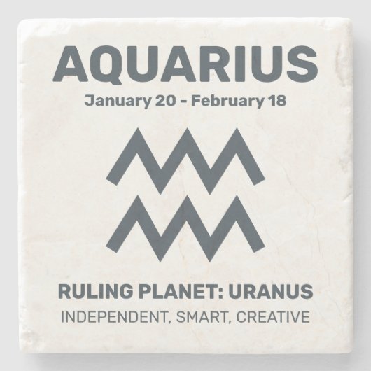 Individuelle Name / Text Zodiac Zeichenaquarius Steinuntersetzer (Vorderseite)