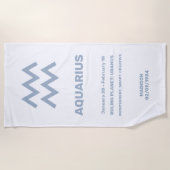Individuelle Name / Text Zodiac Zeichenaquarius Strandtuch (Vorderseite)