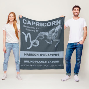 Individuelle Name / Text Zodiac Zeichenkorn Fleecedecke