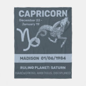 Individuelle Name / Text Zodiac Zeichenkorn Fleecedecke (Vorderseite)