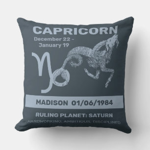 Individuelle Name / Text Zodiac Zeichenkorn Kissen