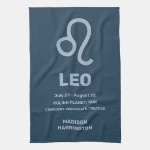 Individuelle Name / Text-Zodiac-Zeichenleo Geschirrtuch