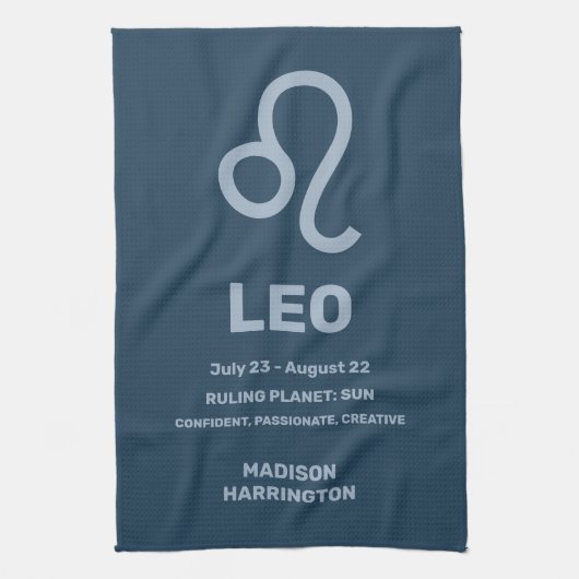 Individuelle Name / Text-Zodiac-Zeichenleo Geschirrtuch (Vertikal)