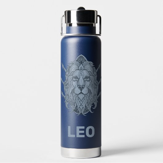 Individuelle Name / Text-Zodiac-Zeichenleo Trinkflasche (Hinten)