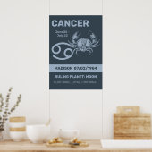 Individuelle Name/Text-Zodiakarzinom Poster (Küche)