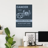 Individuelle Name/Text-Zodiakarzinom Poster (Heimbüro)