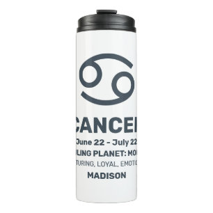 Individuelle Name/Text-Zodiakarzinom Thermosbecher