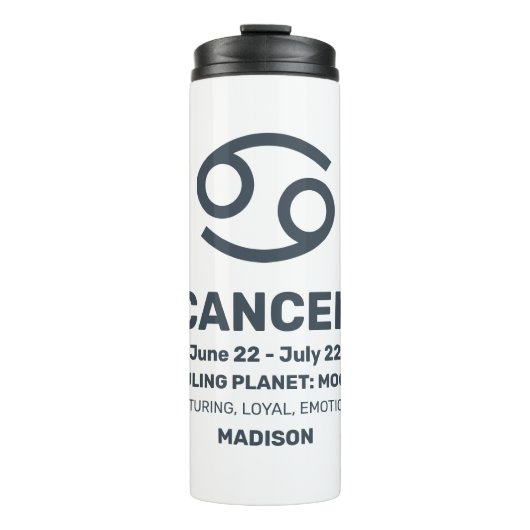 Individuelle Name/Text-Zodiakarzinom Thermosbecher (Vorderseite)