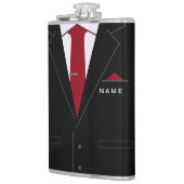 Individuelle Name-Textmaske mit Business-Anzug und Flachmann (Links)