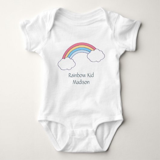 Individuelle Name-/Textrainbow-Kinderkleidung Baby Strampler (Vorderseite)
