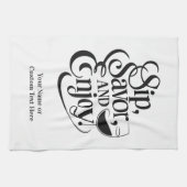 Individuelle Name / Textseite, Vorlieben, Genießen Geschirrtuch (Horizontal)