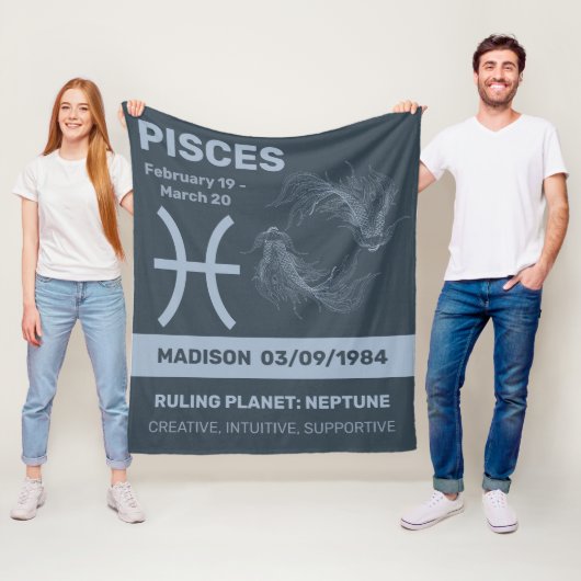 Individuelle Name-/Textzeichen Fleecedecke (Beispiel)
