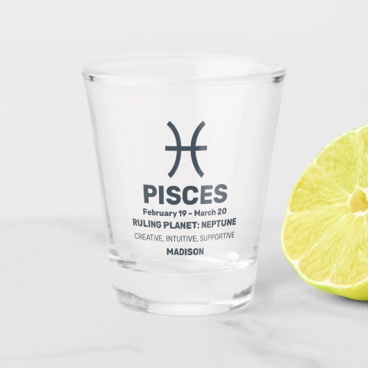 Individuelle Name-/Textzeichen Schnapsglas (Vorderseite)