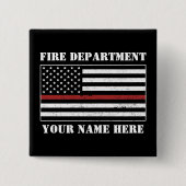 Individuelle Name Thin Red Line Flaggen Stolz Feue Button (Vorderseite)