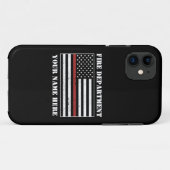 Individuelle Name Thin Red Line Flaggen Stolz Feue Case-Mate iPhone Hülle (Rückseite (Horizontal))