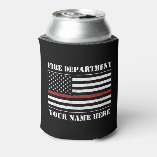 Individuelle Name Thin Red Line Flaggen Stolz Feue Dosenkühler (Kanne Rückseite)