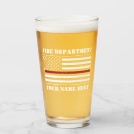 Individuelle Name Thin Red Line Flaggen Stolz Feue Glas