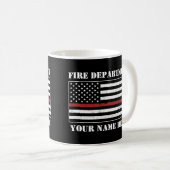 Individuelle Name Thin Red Line Flaggen Stolz Feue Kaffeetasse (VorderseiteRechts)