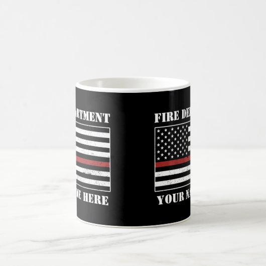 Individuelle Name Thin Red Line Flaggen Stolz Feue Kaffeetasse (Mittel)