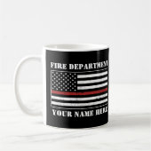 Individuelle Name Thin Red Line Flaggen Stolz Feue Kaffeetasse (Links)