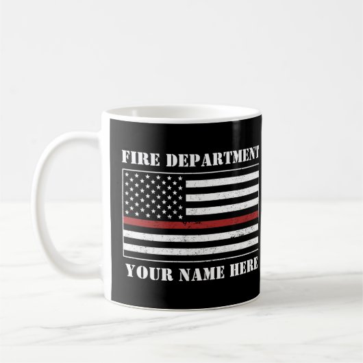 Individuelle Name Thin Red Line Flaggen Stolz Feue Kaffeetasse (Links)