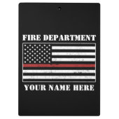 Individuelle Name Thin Red Line Flaggen Stolz Feue Klemmbrett (Rückseite)