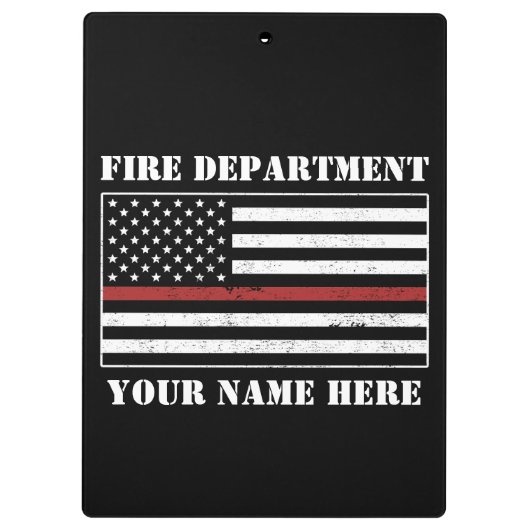 Individuelle Name Thin Red Line Flaggen Stolz Feue Klemmbrett (Rückseite)