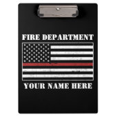Individuelle Name Thin Red Line Flaggen Stolz Feue Klemmbrett (Vorderseite)