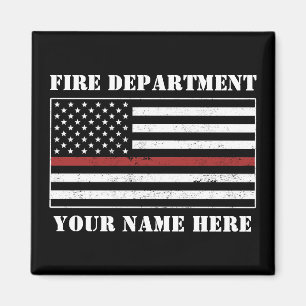 Individuelle Name Thin Red Line Flaggen Stolz Feue Magnet