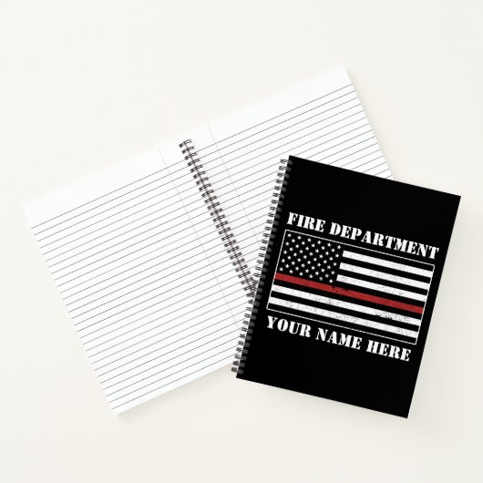 Individuelle Name Thin Red Line Flaggen Stolz Feue Notizblock (Innenseite)