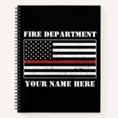Individuelle Name Thin Red Line Flaggen Stolz Feue Notizblock (Vorderseite)