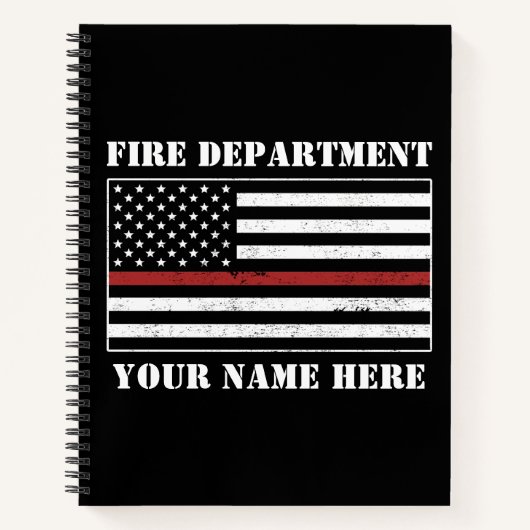 Individuelle Name Thin Red Line Flaggen Stolz Feue Notizblock (Vorderseite)