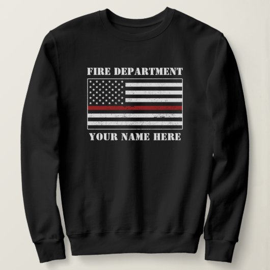 Individuelle Name Thin Red Line Flaggen Stolz Feue Sweatshirt (Design vorne)