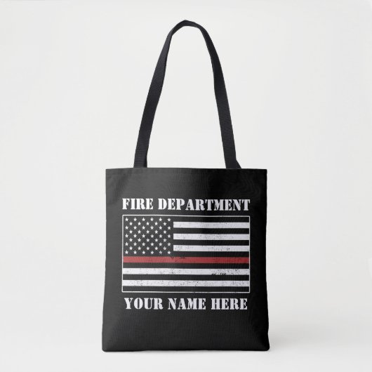 Individuelle Name Thin Red Line Flaggen Stolz Feue Tasche (Vorderseite)