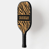 Individuelle Name Tiger Animal Print Muster Classi Pickleball Schläger (Links)