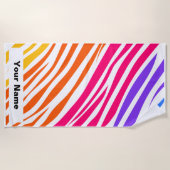 Individuelle Name Tiger Animal Print Muster Sommer Strandtuch (Vorderseite)