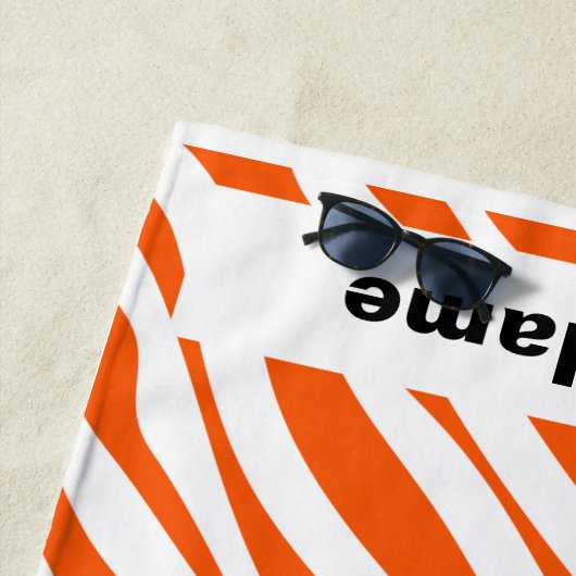 Individuelle Name Tiger Animal Print Muster Sommer Strandtuch (Beispiel)