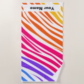 Individuelle Name Tiger Animal Print Muster Sommer Strandtuch (Vorderseite)