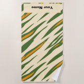 Individuelle Name Tiger Animal Print Summer Beach Strandtuch (Vorderseite)