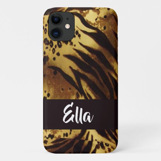 Individuelle Name-Tiger-Hautfarbe Case-Mate iPhone Hülle (Rückseite)