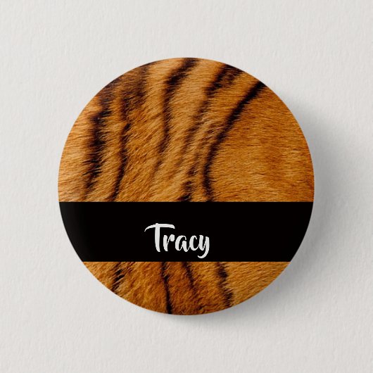 Individuelle Name-Tigerhaut Button (Vorderseite)