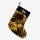 individuelle Name-Tigerhaut Kleiner Weihnachtsstrumpf (Vorderansicht (hängend))