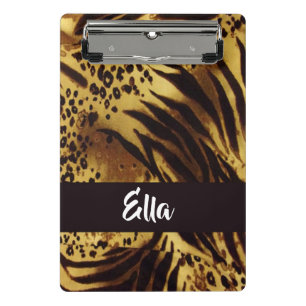Individuelle Name-Tigerhaut Mini Klemmbrett