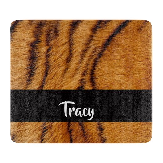 Individuelle Name-Tigerhaut Schneidebrett (Vorderseite)