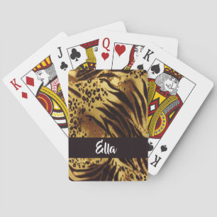 Individuelle Name-Tigerhaut Spielkarten