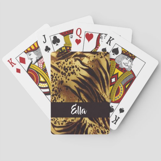 Individuelle Name-Tigerhaut Spielkarten (Rückseite)