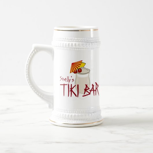 Individuelle Name Tiki Bar Bierglas (Links)